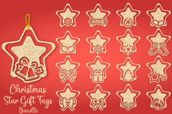 Christmas Star Gift Tag Bundle SVG