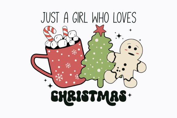 Just a Girl Who Loves Christmas Retro Svg