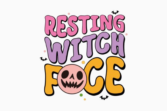 Resting Witch Face Halloween Retro