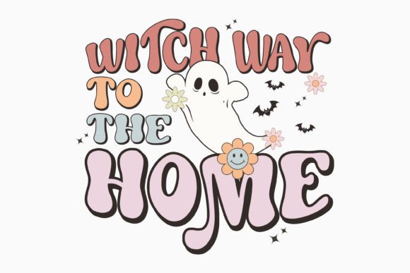 Witch Way to the Home Halloween Retro